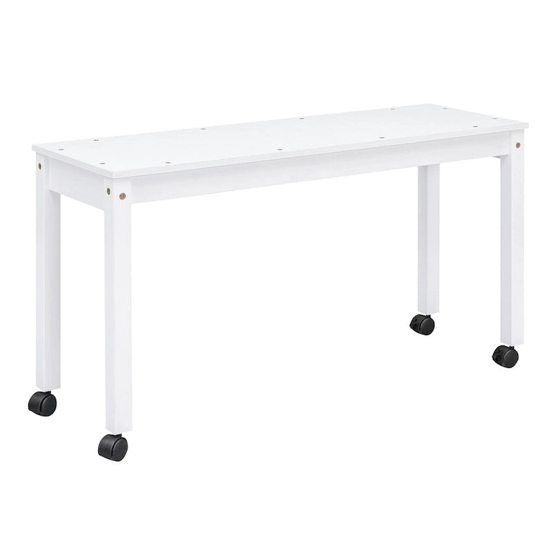Lit mezzanine bas en pin avec bureau escamotable, 4 tiroirs et échelle latérale, Twin Full, gris blanc