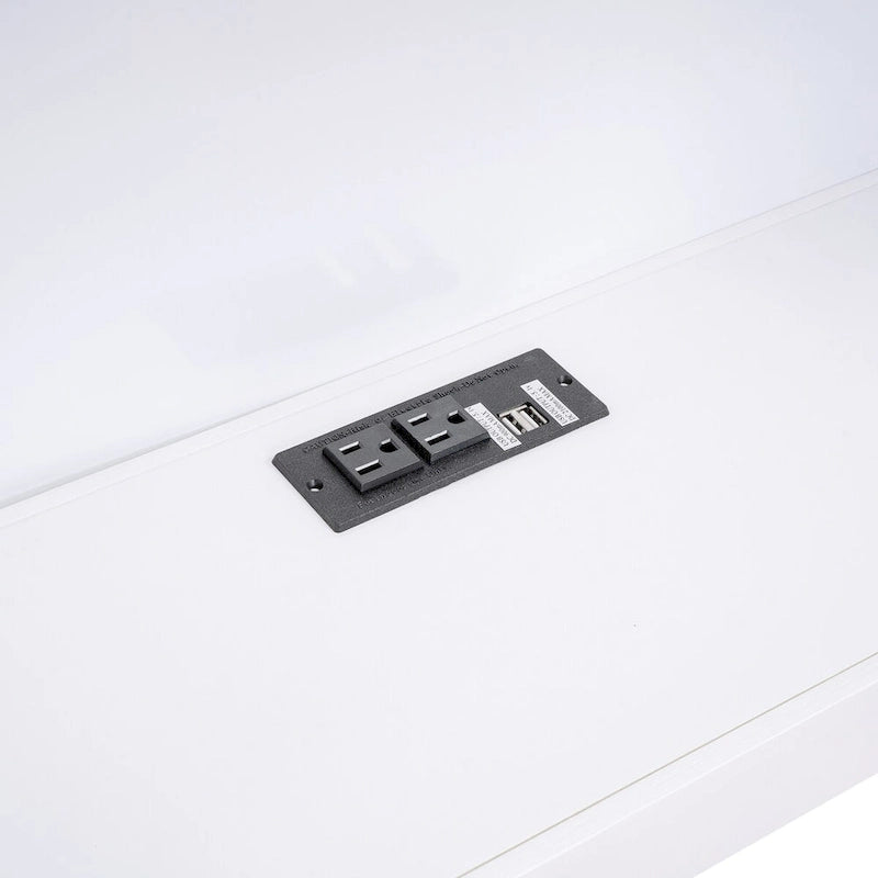 Sofá cama Twin de pino con cama nido, armarios de almacenamiento y puertos de carga USB, madera blanco